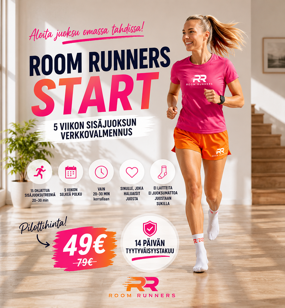 ROOM RUNNERS START – 5 VIIKON SISÄJUOKSUN VERKKOVALMENNUS by Room Runners